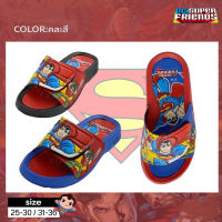 รองเท้าแตะแบบสวมเด็กลาย Super-Man ลิขสิทธิ์แท้ (คละสี ดำ-แดง-น้ำเงิน)