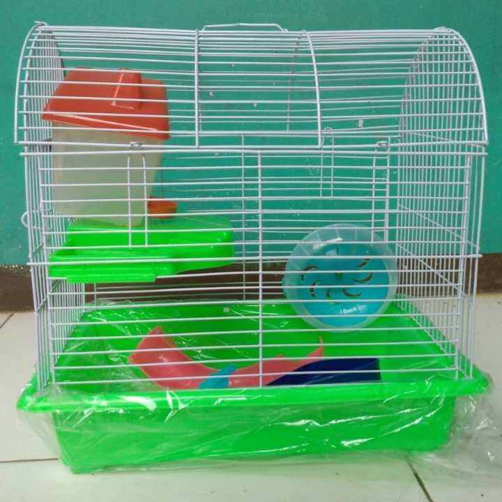 KANDANG HAMSTER KOMPLIT ROTI ACCECORIS LENGKAP PEROSOTAN RUMAH KINCIR ...