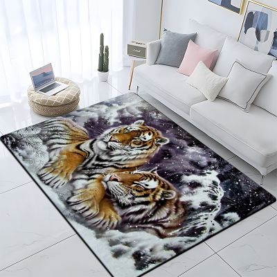 ✆ Animal Tiger pattern custom non slip rug living room Picnic yoga mat doormat home decor camping damp proof mat Chair cushion