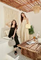 Teddy Long Jumpsuit - Cream, Black color | 20260