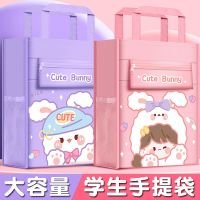 Students Bag Carrying A Book Bag Multi-Function Large Capacity Cram Bag Male Girl Children Make Up A Missed Lesson Book Bag Packing Textbook Paper Assignments Receive Bag Chain Envelope To Lovely Art Learning Bag 【AUG】