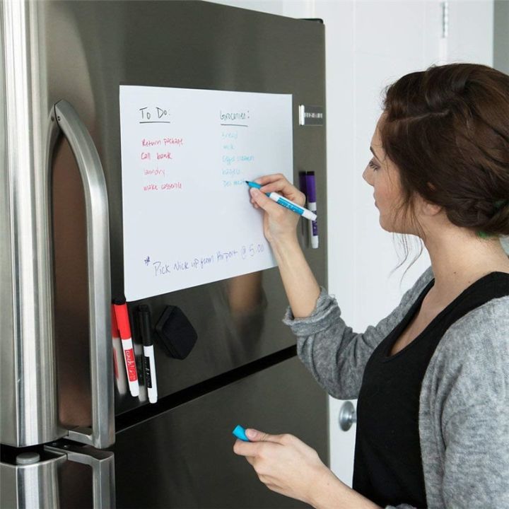 a4-size-magnetic-whiteboard-pens-vinyl-fridge-dry-erase-white-board-refrigerator-magnet-note-flexible-remind-message-boards