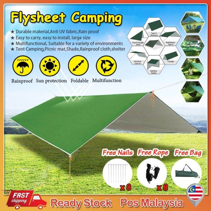 Outdoor Ultralight Weight Flysheet Waterproof Groundsheet Camping Tarp