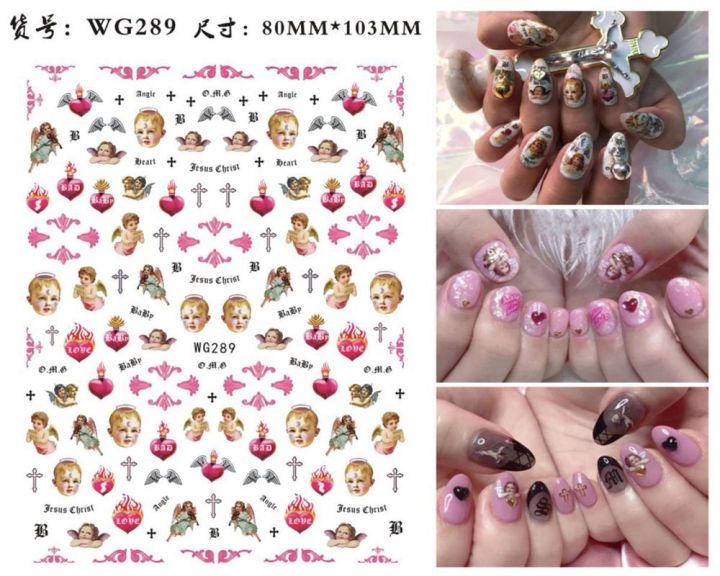 lz-3d-baby-angels-cherub-nail-art-stickers-wings-cupid-love-bow-valentine-virgin-mary-religious-series-self-adhesive-nail-decals