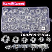 ▫✹﹊ 160PCS Four Pronged T Nuts M3/M4/M5/M6/M8/M10 Zinc Plated Blind Inserts Nut For Wood Furniture