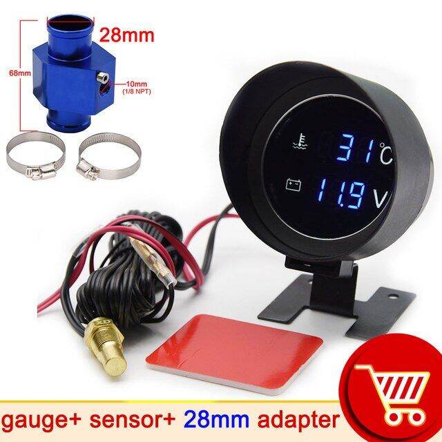 HD Auto Car Water Temp Gauge + 34MM Joint Pipe Adapter + 10MM Coolant ...