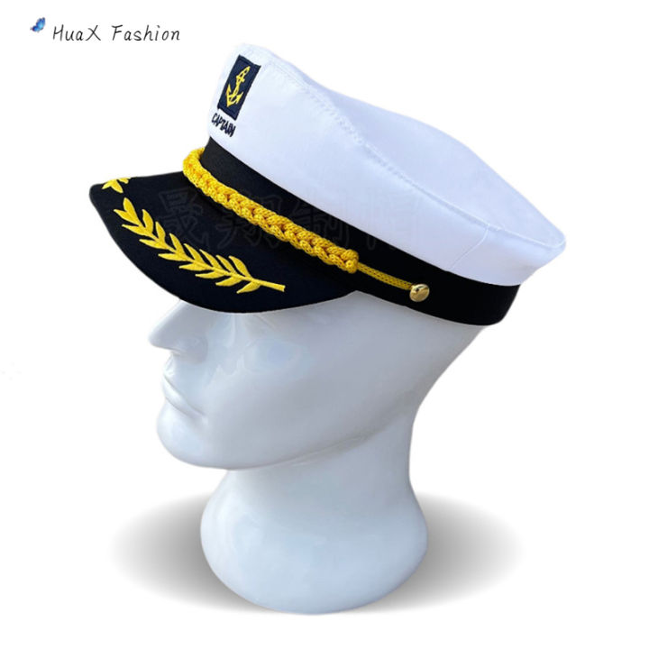 huax-หมวกทหารเรือยอชท์หมวกนาวิกโยธินหมวกกัปตันกะลาสีเรือปรับได้