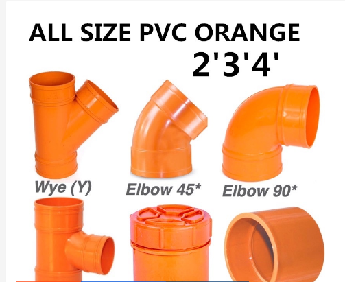 PVC SANITARY ORANGE ELBOW TEE COUPLING CLEAN OUT 2' 3' 4' ALL SIZE ...