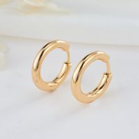 【CW】 4PCS 14K Real Gold Color Plated Round Earrings Hooks Diy Jewelry Findings Accessories