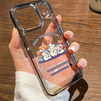 For IPhone 14 Pro Max IPhone Case Clear Case TPU Soft Case Plating Button Shockproof Protection Camera Blue Bunny Compatible with 11 13 12 Pro Max