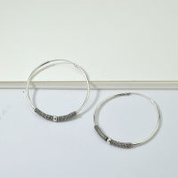 Silver thai 30mm Silver  Hoop Earrings, Big Hoop Earring Silver ,ต่างหูเงินแท้ 92.5% / ต่างหูห่วง ต่างหูบาหลี ต่างหูเกี่ยว เงินแท้ (ราคาต่อ 1 คู่)