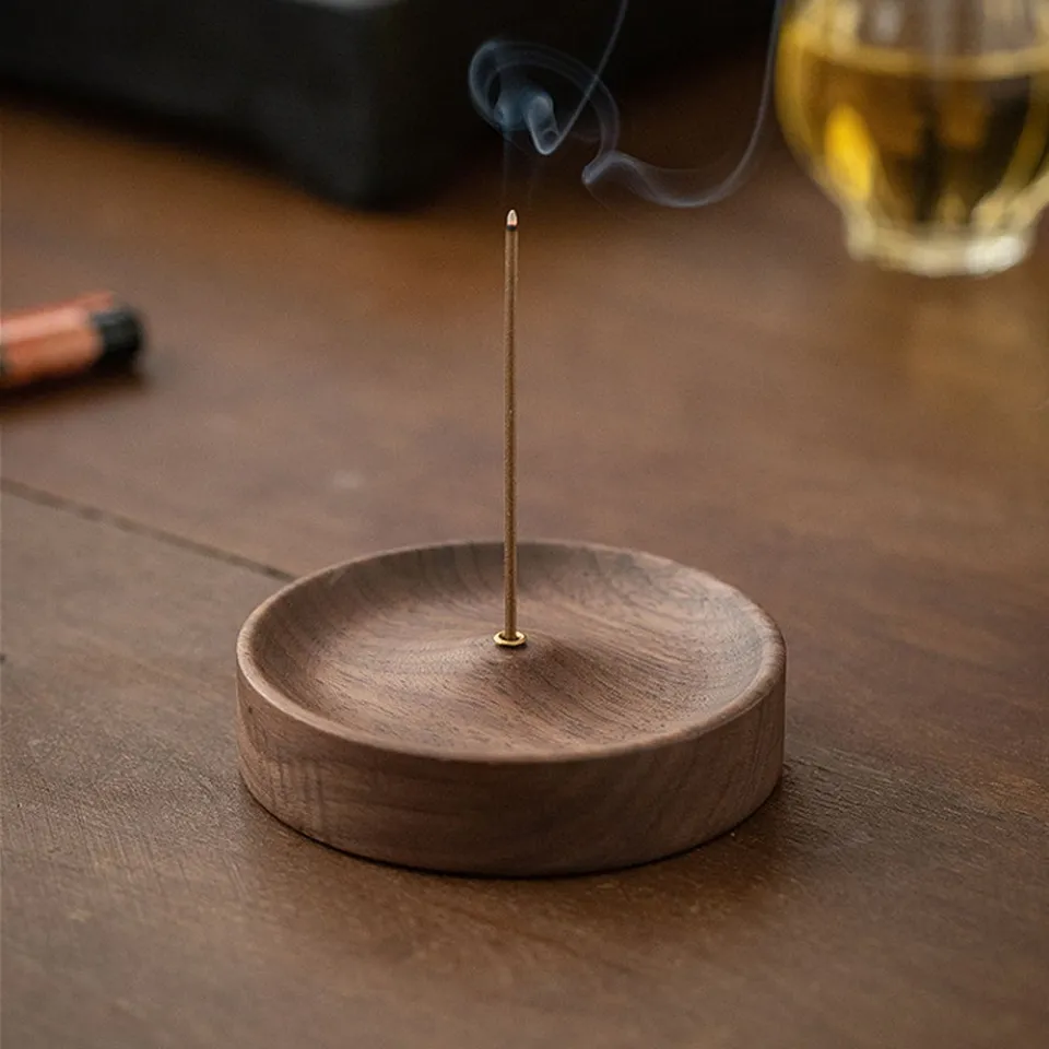 Black Walnut Incense Holder Incense Base Tea Ceremony Zen Incense Inserts  Suitable For Incense Inserts, Incense Ashes, Decoration Home Decoration Ash  Plate