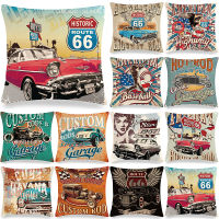 Vintage American Style Decorative Cushion Cover Home Decor Printed Pillowcase for Sofa R Letters Car Pillow Covers 45x45cm