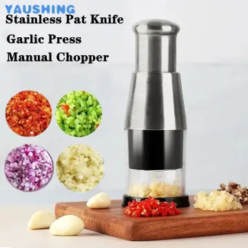 1pc Silver Zinc Alloy Manual Garlic Presser Masher Chopper, Garlic Slicer  Cutter Crusher