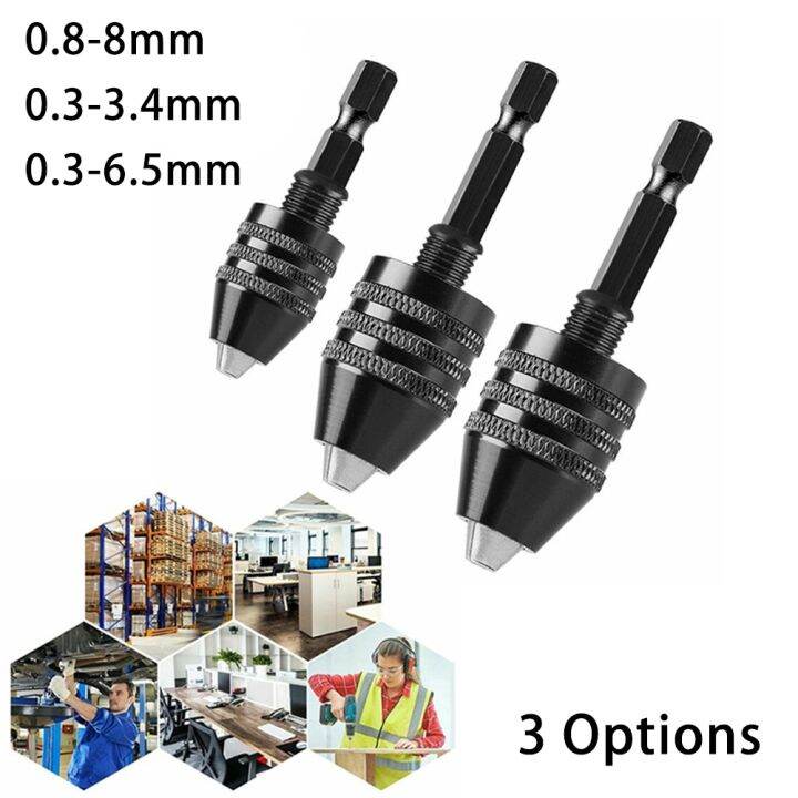 mini-keyless-drill-chuck-adapter-drill-bit-screwdriver-impact-driver-mini-chuck-fixture-1-4-quot-hex-shank-quick-change-converter