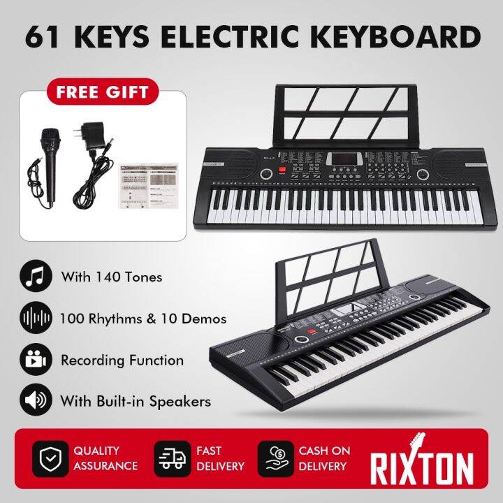 Rixton 61 Keys Digital Electric Piano Keyboard Portable Electronic