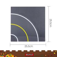 WUHUI 1 แพ็คแผ่นถนนBaseplateของเล่นของเล่นหน่วยการสร้างตรงทางแยกโค้งT-Junctionอาคารอิฐสำหรับเด็กก่อนวัยเรียนเด็กอายุ 3 + Kids Toysเข้ากันได้กับทุกยี่ห้อ