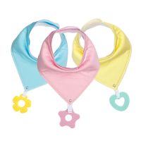 【DT】hot！ Color Baby Bandana Drool Bibs and Teeth Cotton Super Absorbent Bib with Teether Boys