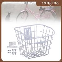 ตะกร้าจักรยาน Tongina ตระกร้าหน้าจักรยานอเนกประสงค์ถอดได้สำหรับสัตว์เลี้ยงขี่จักรยานช้อปปิ้งเดินทางตั้งแคมป์กลางแจ้งเดินป่า