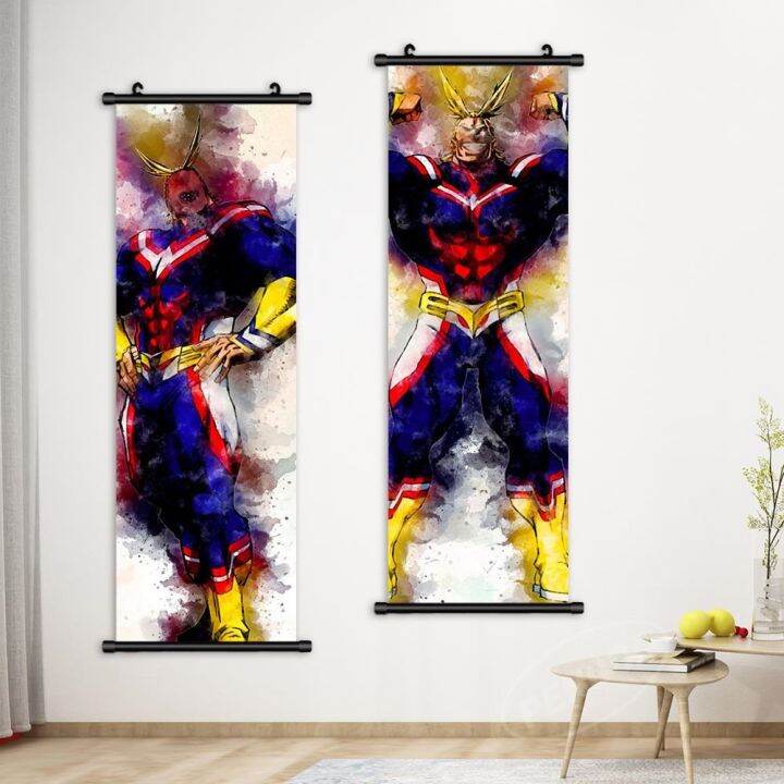 ผ้าใบ-wall-art-my-hero-academia-พิมพ์-all-might-ภาพวาดแขวน-anime-scrolls-โปสเตอร์ตกแต่งบ้าน-midoriya-izuku-modular-picture