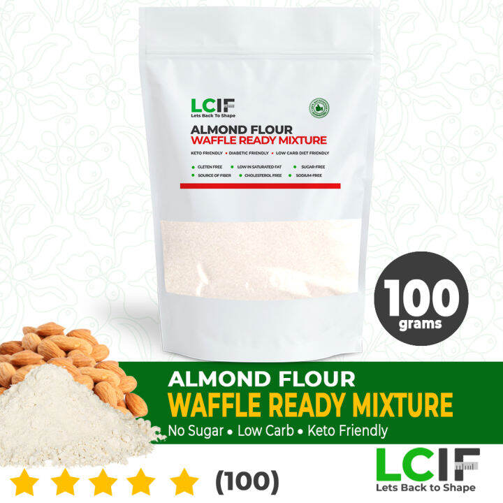 Almond Flour Waffle Ready Mixture 100g Low Carb Keto Diabetic Friendly LC Lets Back To Shape