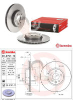 09 9797 11 จานเบรค ล้อ F (ยี่ห้อ BREMBO) รุ่น UV VOLK SWAGEN Caravelle T4 2.8 VR6 ปี2000-2003