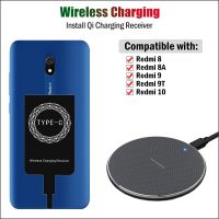 Qi Wireless Charging Receiver for Xiaomi Redmi 8 8A 9 9T 10 Phone Wireless Charger Pad USB Type-C Charging Adapter Gift Case