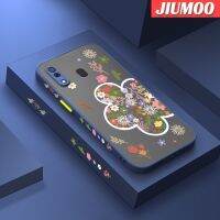 JIUMOO เคสปลอกสำหรับ Samsung กาแล็คซี่ M20 A20 A30ลายการ์ตูนดอกไม้สีสันสดใสดีไซน์ใหม่ขอบสี่เหลี่ยมด้านข้างบางมีน้ำค้างแข็งโปร่งใสกันกระแทกเคสมือถือแข็งปลอกซิลิโคนคลุมทั้งหมดเคสป้องกันกล้อง Softcase