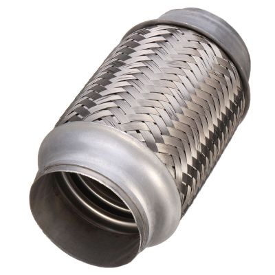 Stainless Steel Flexible Car Exhaust Pipe Double Braided Flex Connector Piping Weld Flexible Joint Tube for Muffler 63x153mm