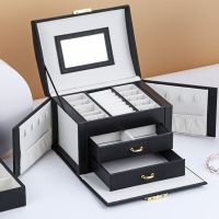 【LZ】♝☋☃  Caixa de jóias caixa de jóias de alta capacidade multifuncional maquiagem de armazenamento organizador beleza caixa de viagem organizador de jóias