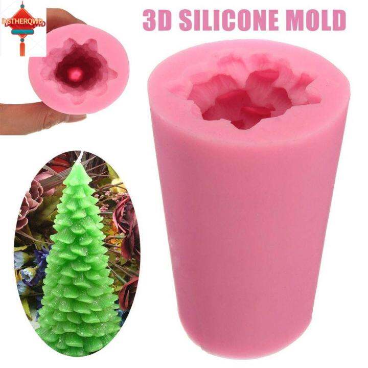 dgthe-เทียนซิลิโคนทำมือเครื่องมือทำขนมอบ3d-สบู่ต้นไม้คริสต์มาสแม่พิมพ์อุปกรณ์ทำแม่พิมพ์ขนมเค้กคริสต์มาส