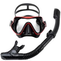 Dry Snorkel Set Panoramic Scuba Diving Mask For Adults Tempered Glass Professional Snorkeling Gear Swimming Training Snorkel Kit