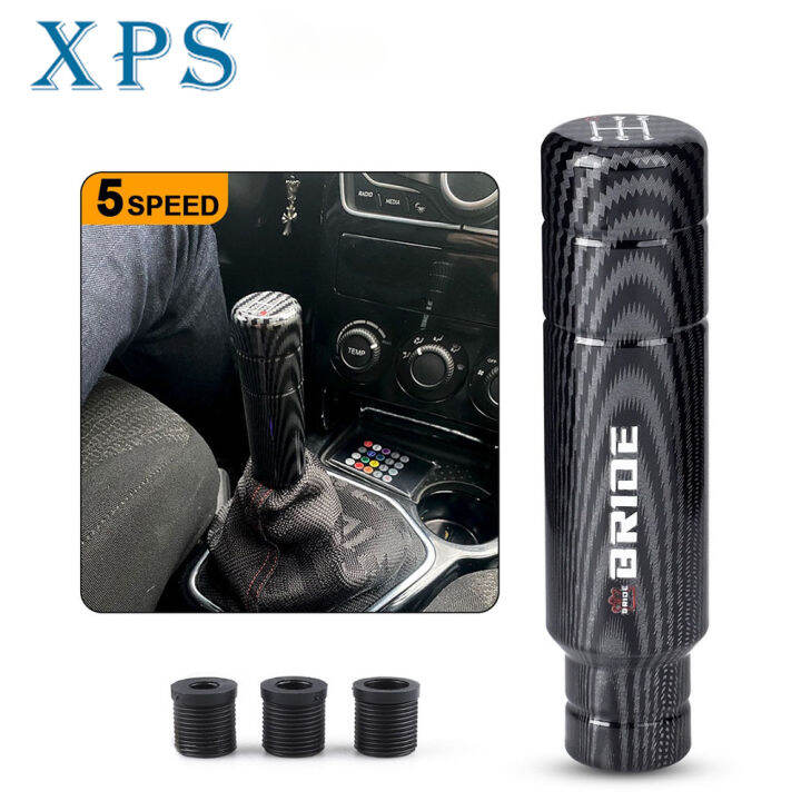 xps 5 Speed Carbon Fiber Style Gear Shift Knob 13CM Universal Shape