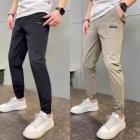 Mens High Stretch Multi-pocket Skinny Cargo Pants Multi-pocket Sweatpants Solid Color Casual Work Outdoor Joggers Trousers