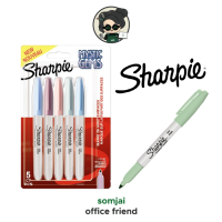 Sharpie (ชาร์ปี้) Marker Fine แพ็ค 5 ด้าม Mystic Gems ปากกามาร์คเกอร์ Permanent Marker ปากกากันน้ำ ปากกาเขียนแผ่นพลาสติก