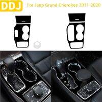 ต่อ Jeep Grand Cherokee 2011-2020 Accessori Pianoforte Plastica Nera Interni เกียร์อัตโนมัติแผงที่วางแก้วสติกเกอร์ตกแต่ง