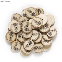 50pcs Owl Wood buttons for Sewing Scrapbooking Clothing Crafts HandmadeCard Making DIY Home Decor Tools 25mm Haberdashery