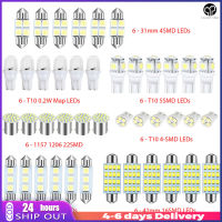 ชุดผสม Led ไฟภายในรถยนต์42ชิ้นหลอดไฟสำรองโดม LED 31มม. 36มม. 41มม. T10 1157 12V 6000K