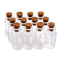 100pcs cute Mini Clear Cork Stopper 2ml Glass Bottles Vials Jars Containers Small Wishing Bottle