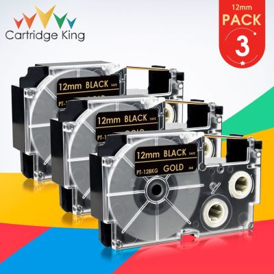 XR-12BKG 3PCS for Casio Tapes XR 12BKG XR12BKG Gold on Black 12mm 1/2