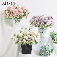 【DT】 hot  European high-end simulation fake flower colorful 7 branches rose bouquet wedding living room interior shooting photography prop