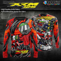 Honda XRM 125 Full Sublimation Jersey Shirt Long Sleeves Thai look for Riders 3D printed long-sleeved motorcycle jersey Size S-3XL{plenty}