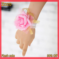 Zozo ✨Ready Stock✨ ใหม่เจ้าสาวข้อมือ Corsage งานแต่งงานงานแต่งงานกุหลาบสร้อยข้อมือผ้าไหมดอกไม้ริบบิ้น