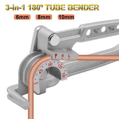 3 In 1 180 Degree Manual Tubing Bender 1/4 5/16 3/8 Pipe Tube Bender Water Gas Pipe Plumbing Bending Tool for Copper Brass