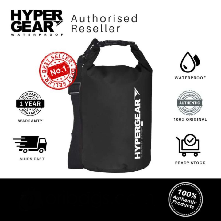 Hypergear Dry Bag 10L Black (1 Year Warranty + Ready Stock) 100