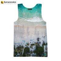 Seaside Beach 3D Printed Tank Tops Men Summer Fashion Casual Tops Tees Palm Tree Print T-shirt Harajuku Streetwear Sleeveless