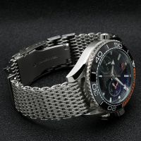 18/20/22mm Steel Shark Mesh for Omega 007 Seahorse Luxury Milanese Band Weave Solid Double Buckle Strap Men Watch Accessories Replacement Parts