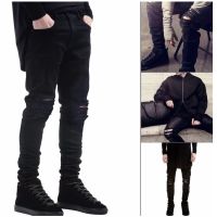 CODniuba270 Men Stylish Ripped Jeans Pants Biker Classic Skinny Slim Straight Denim Trousers