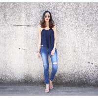 Sis Story กางเกงยีนส์ขายาว เอวสูง สกินนี่ สียีนส์ น้ำเงินเข้มSis302 Midnight Blue Skinny Jeans