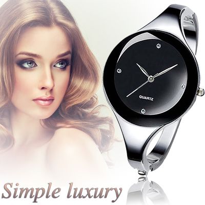 Women Bracelet Watches Crystal Dress Ladies Fashion Stainless Steel Round Dial Unique Designer Quartz-Watch Montres Femme